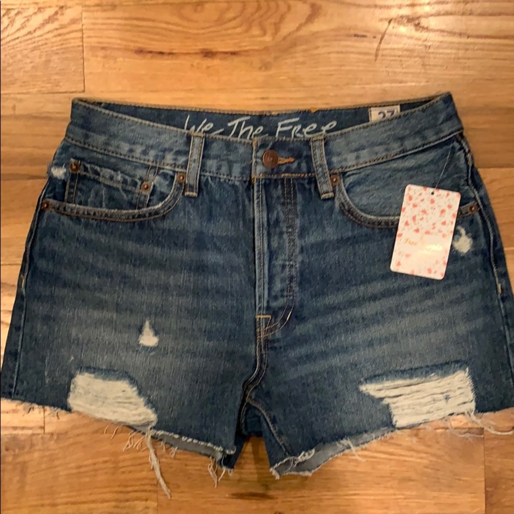Free People Distressed Cutoff Jean Shorts